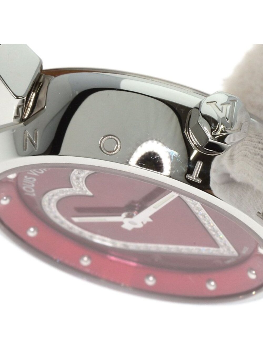 Louis Vuitton Tumble Heart Watch SS Leather - Picture 14 of 15
